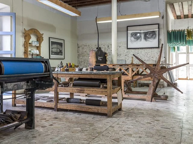 Taller de litografía de La Ceiba Gráfica, imagen Lito04 de su sitio